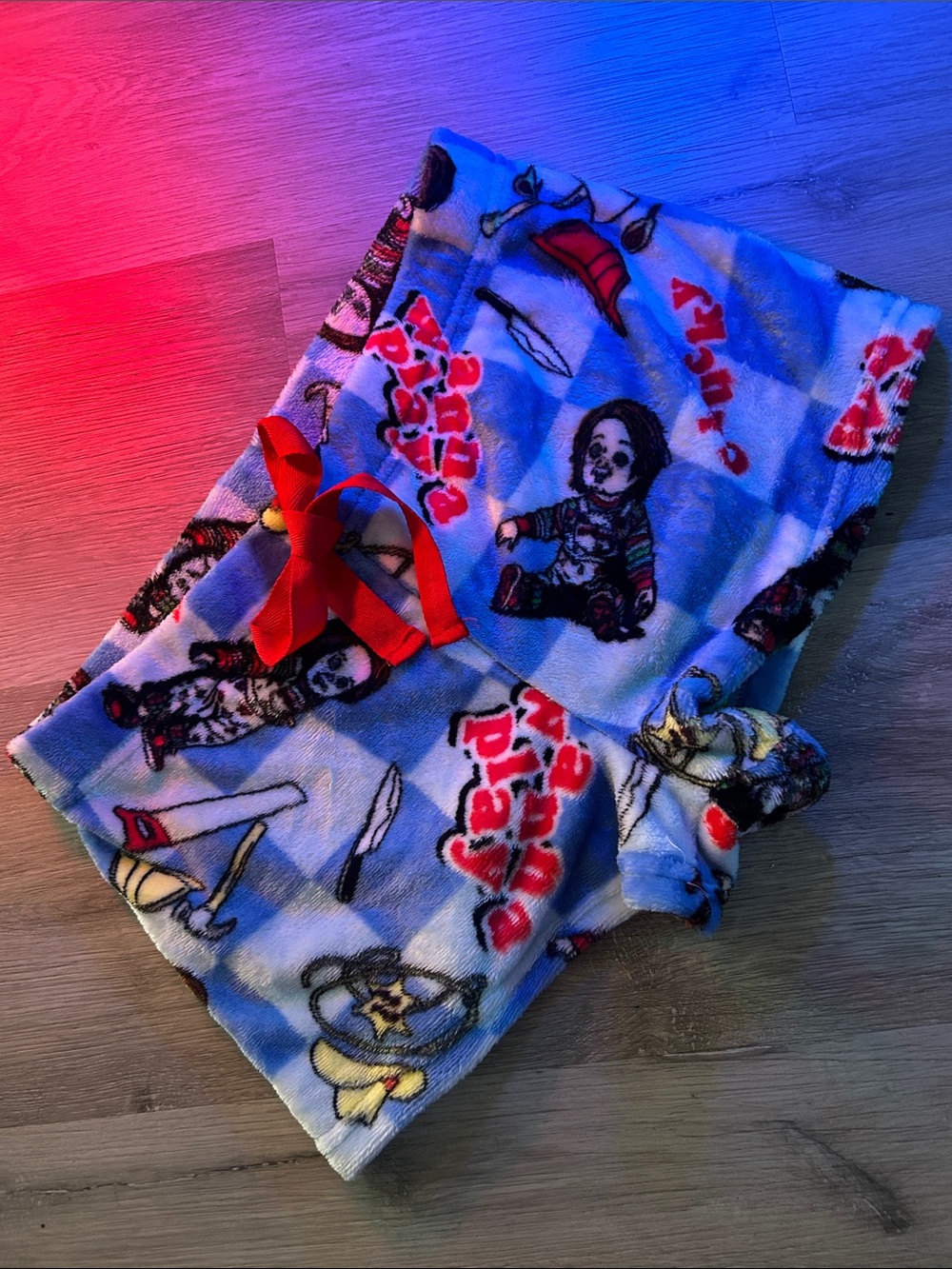 Chucky Childs Play Wanna play fleece pajama booty shorts Horror Halloween lover